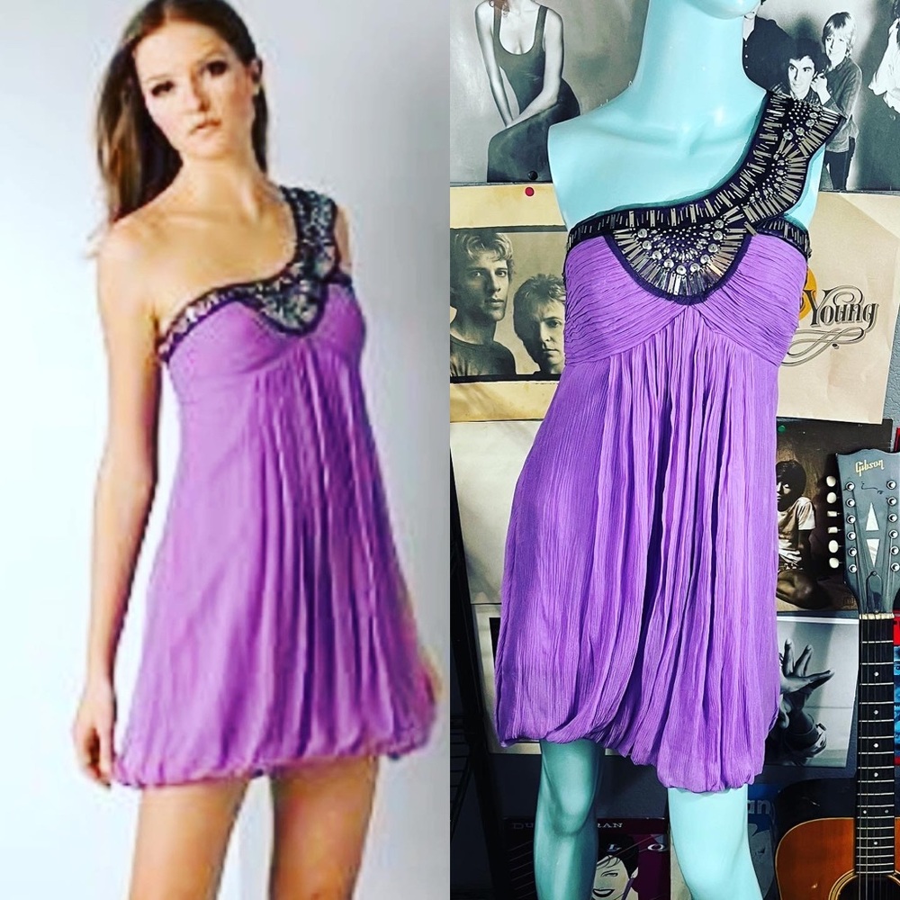 🔥 LIKE NEW WORN ONCE BCBG FORMAL GREEK STYLE METAL BEAD DRESS 6 RETAIL $244